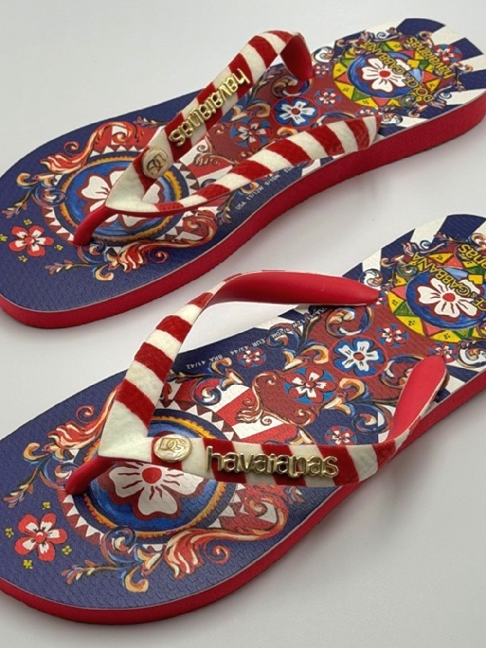 Dolce & Gabanna X Havaianas Caretto Siciliano Thong Sandals Size 10